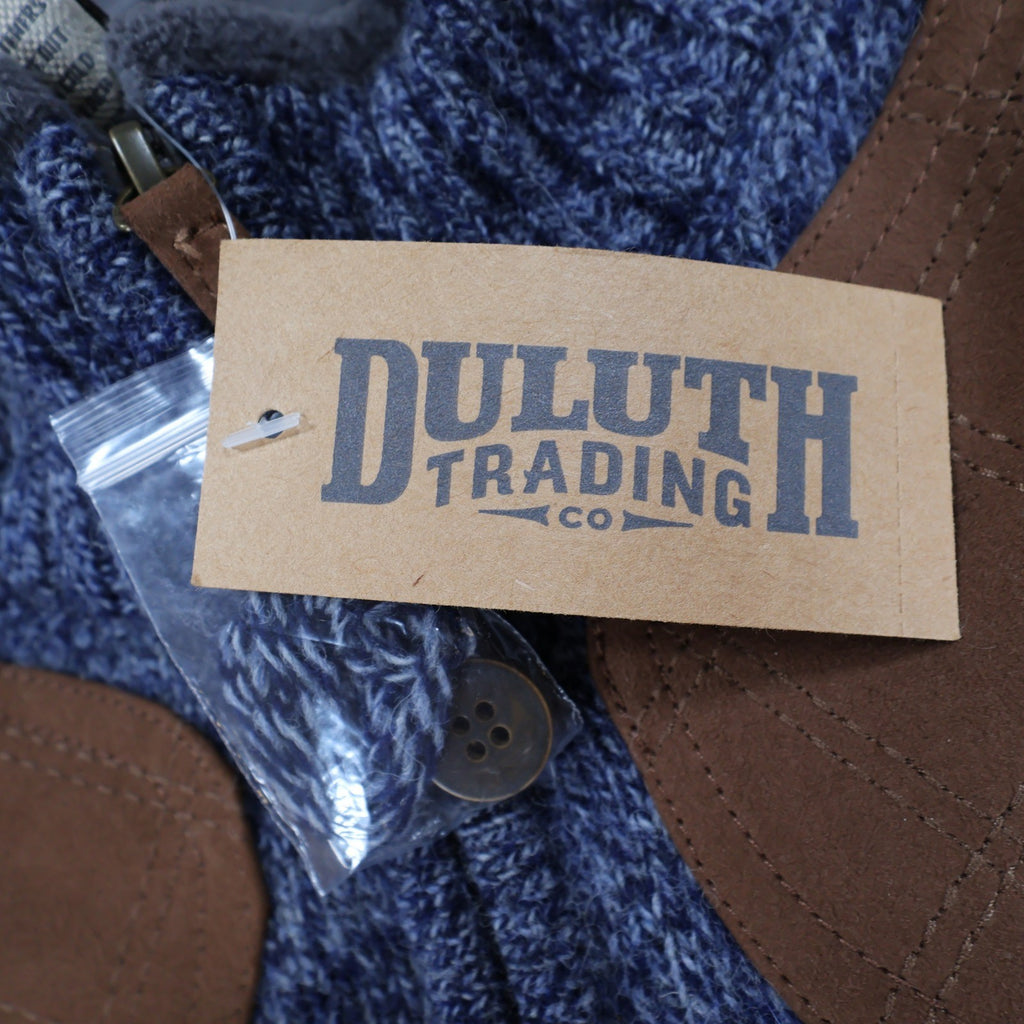 Duluth Trading Co Shetland Wool Windproof Zip Sweater Mens 2XL Blue Quilted - take2supply