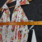 XOXO Halter Top Womens Size Medium NWT Floral Cotton Smocked Back White C759 - take2supply