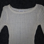 A. Byer Sweater Womens Medium Vintage 90s Cream Mohair Ribbed Open Knit Top - take2supply