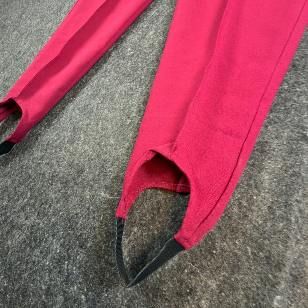 Donnkenny Classics Stirrup Pants Womens 8 Vintage 90s Garnet Pink Silky Stretch - take2supply