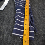 Erin London Womens L Navy White Striped Zip Hoodie Bell Sleeve Pockets NWT - take2supply