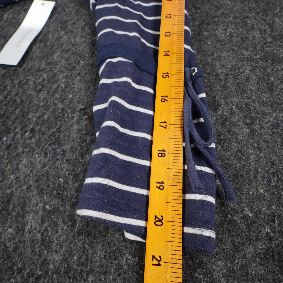 Erin London Womens L Navy White Striped Zip Hoodie Bell Sleeve Pockets NWT - take2supply