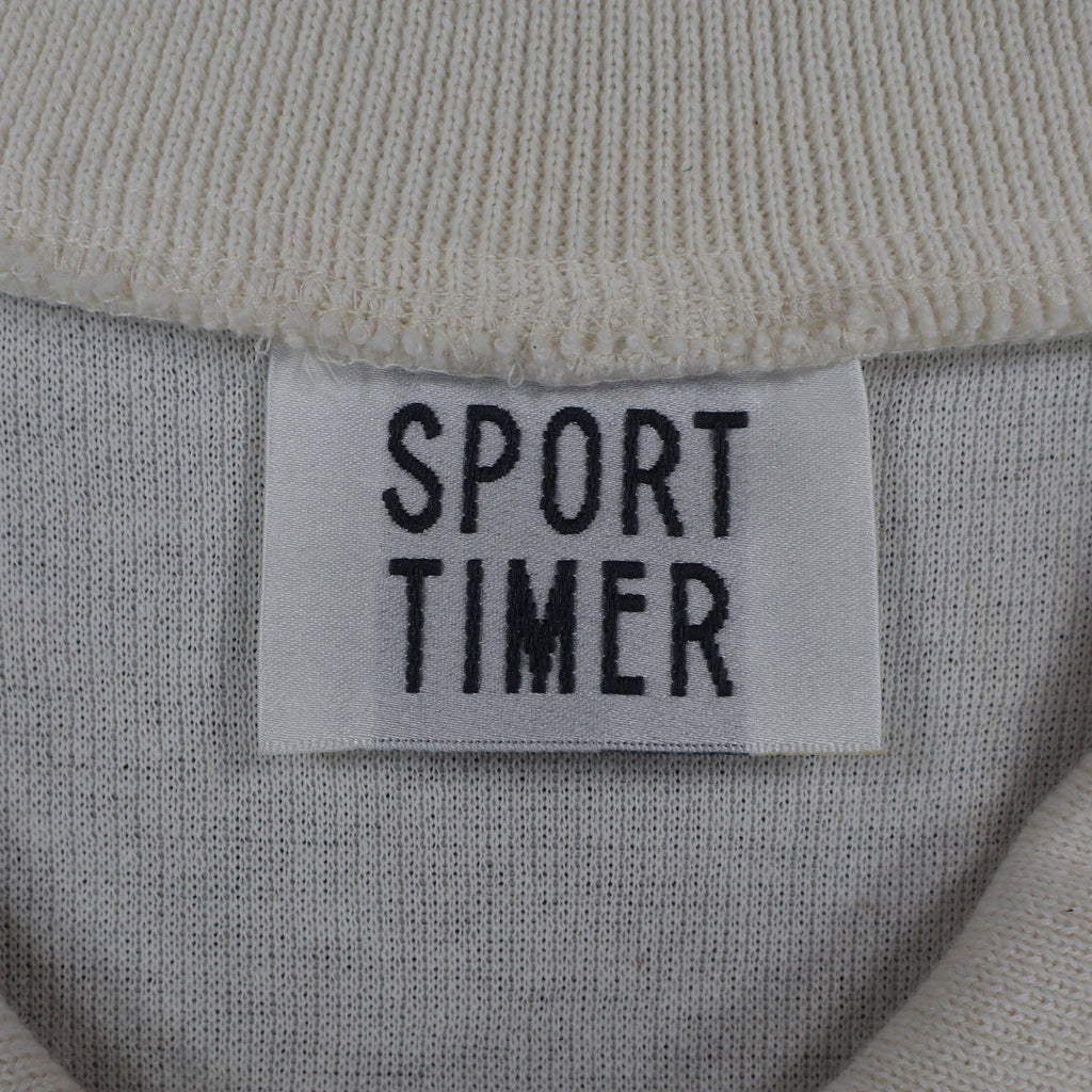 Sport Timer Floral Polo Shirt Womens XL Vintage 90s Cream Made in USA NEW - take2supply
