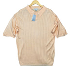 Cassel Men's Peach Ribbed Knit Short Sleeve Polo Shirt XL NWT - take2supply