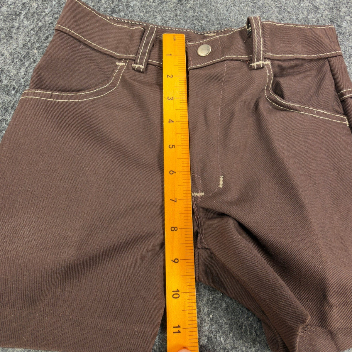 Linchers Vintage 70s Shorts Boys W27 Brown Cotton Poly NWT Deadstock USA Made - take2supply