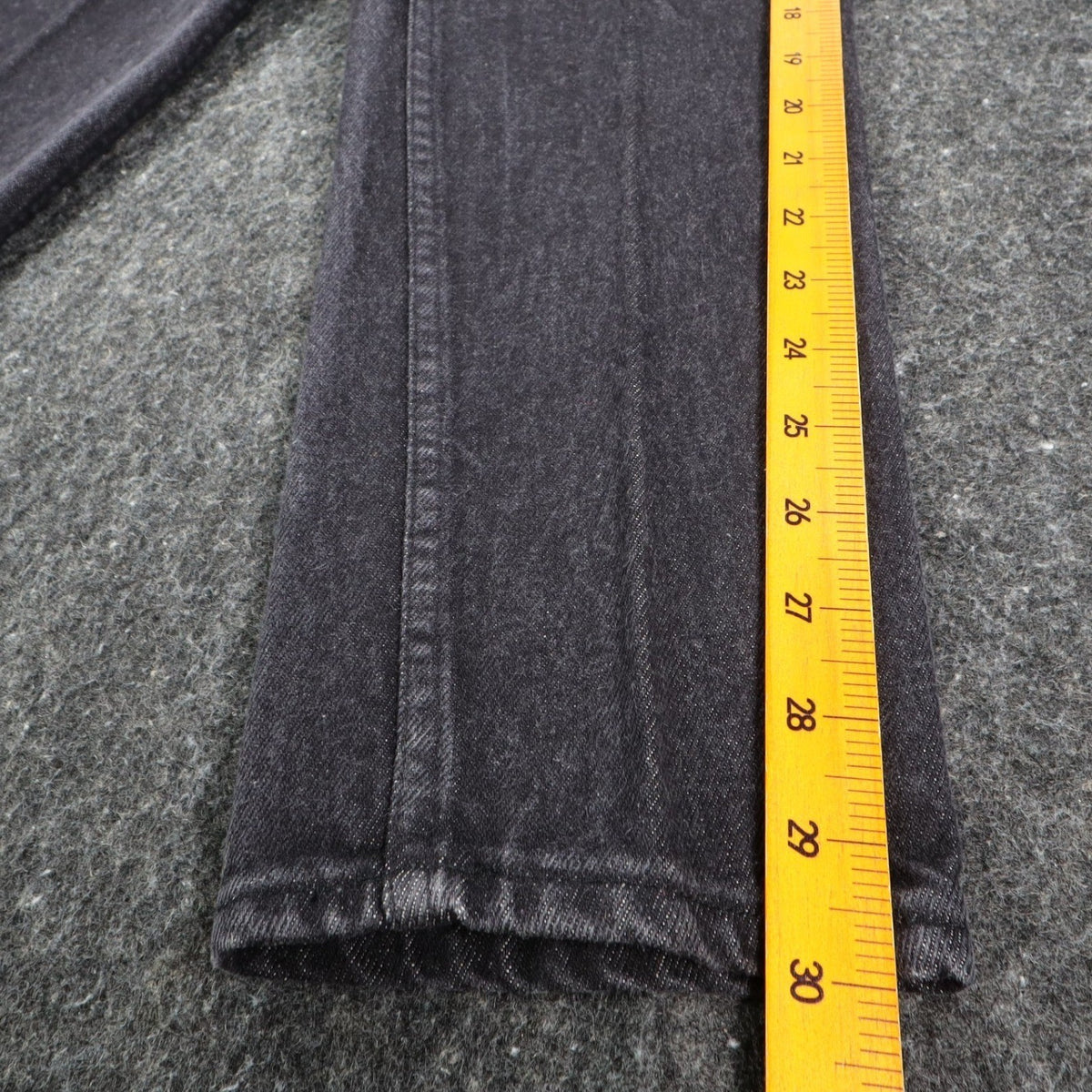 Levis Tapered Leg Jeans Womens 9 VTG 90s Black Reverse Silhouette Striped Denim - take2supply