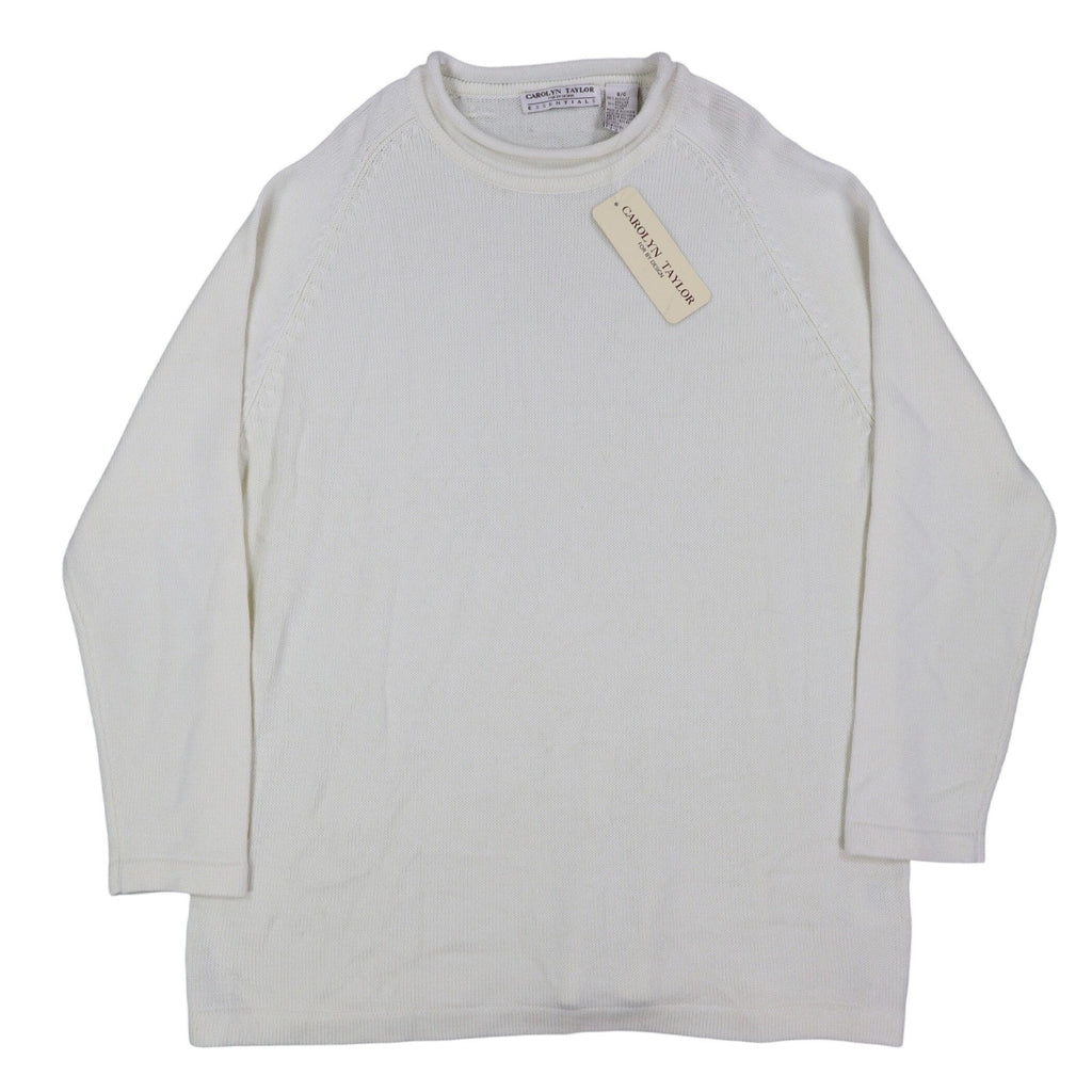 Carolyn Taylor Sweater Womens Small Cream Mock Neck Raglan Knit Top NWT - take2supply