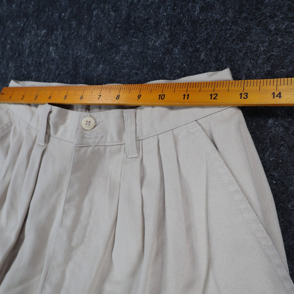 Bugle Boy Pleated Shorts Womens 9 Vintage 90s Khaki Deadstock 80705W27 - take2supply