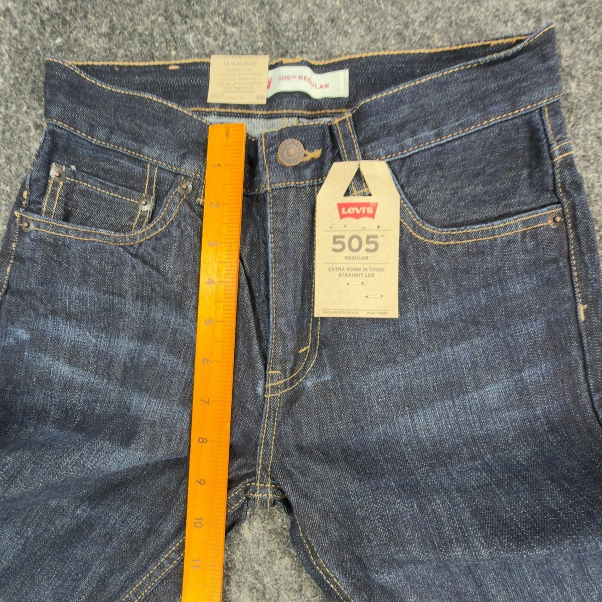 Levi's 505 Regular Straight Jeans Boys 14 Slim 25x27 Dark Wash Indigo Denim NWT - take2supply