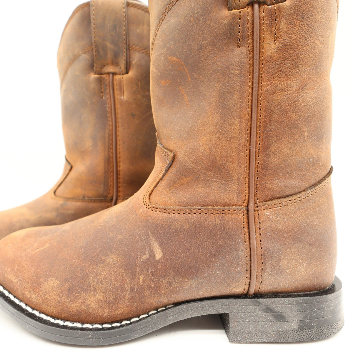 Justin Kids Western Boots 11.5 D Brown Leather 3410C NWT Deadstock New - take2supply
