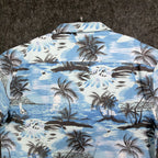 Beyond Paradise Hawaiian Shirt Mens XL Blue Tropical Palm Tree Cotton Blend NWT - take2supply