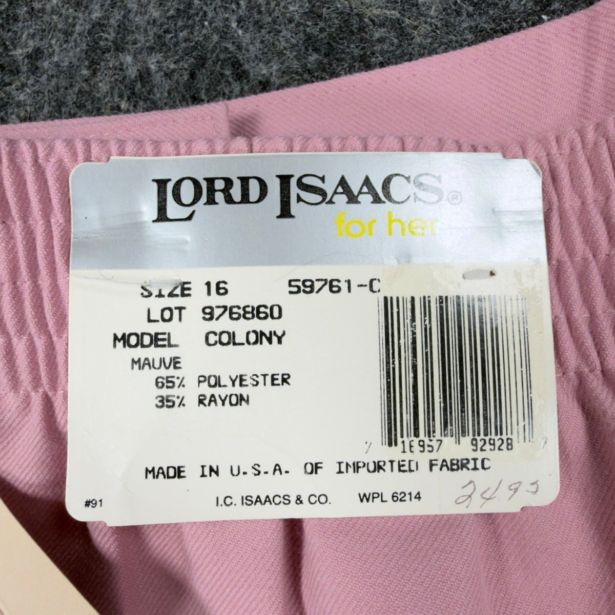Lord Isaacs Vintage 90s Trousers Womens 16 Mauve Pink Polyester Rayon NWT - take2supply