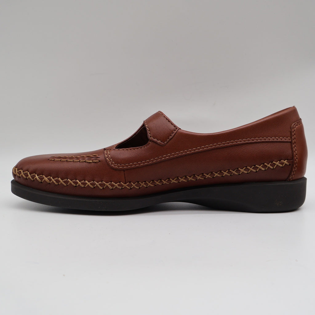 Dexter T-Strap Loafers Womens 8 Vintage Cognac Leather Faith Comfort Classics - take2supply