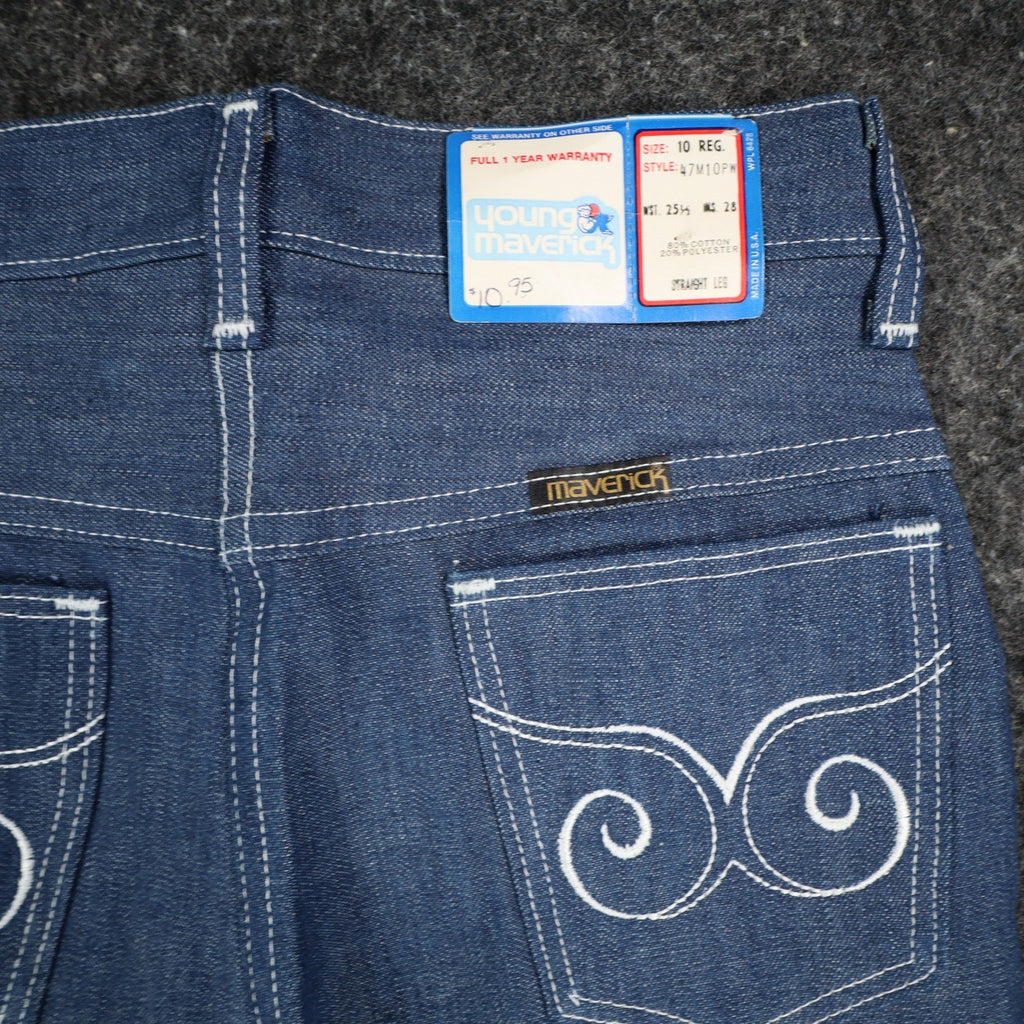 Vintage Young Maverick Boys Jeans 10 Regular Blue Straight Leg USA NWT - take2supply
