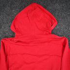 Erin London Womens L Red Cotton Hooded Pullover 3/4 Sleeve Top NWT - take2supply