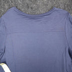 Erin London Studded Puff Sleeve Top Womens Medium Blue Viscose French Terry NWT - take2supply