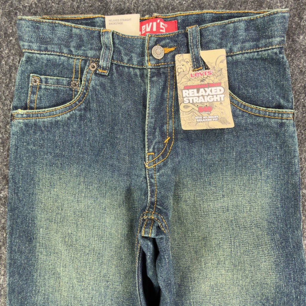 Levi's Y2K 549 Relaxed Straight Shorts Boys 7 Blue Denim NWT Adjustable Waist - take2supply