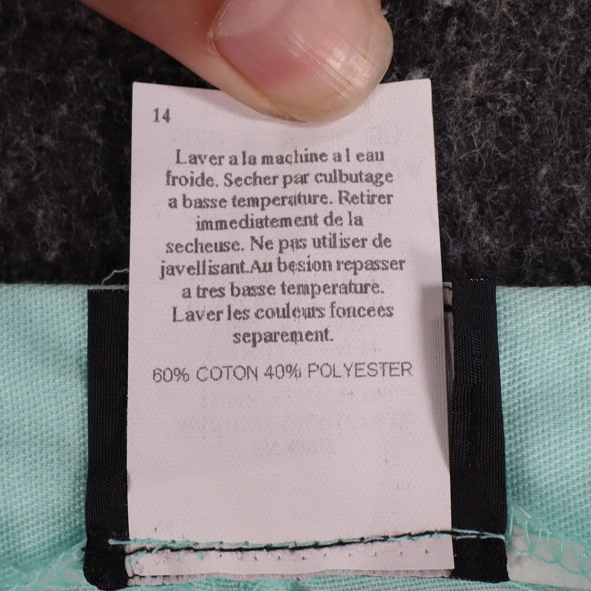 Aqua Southern Lady pleated shorts, French fabric care label