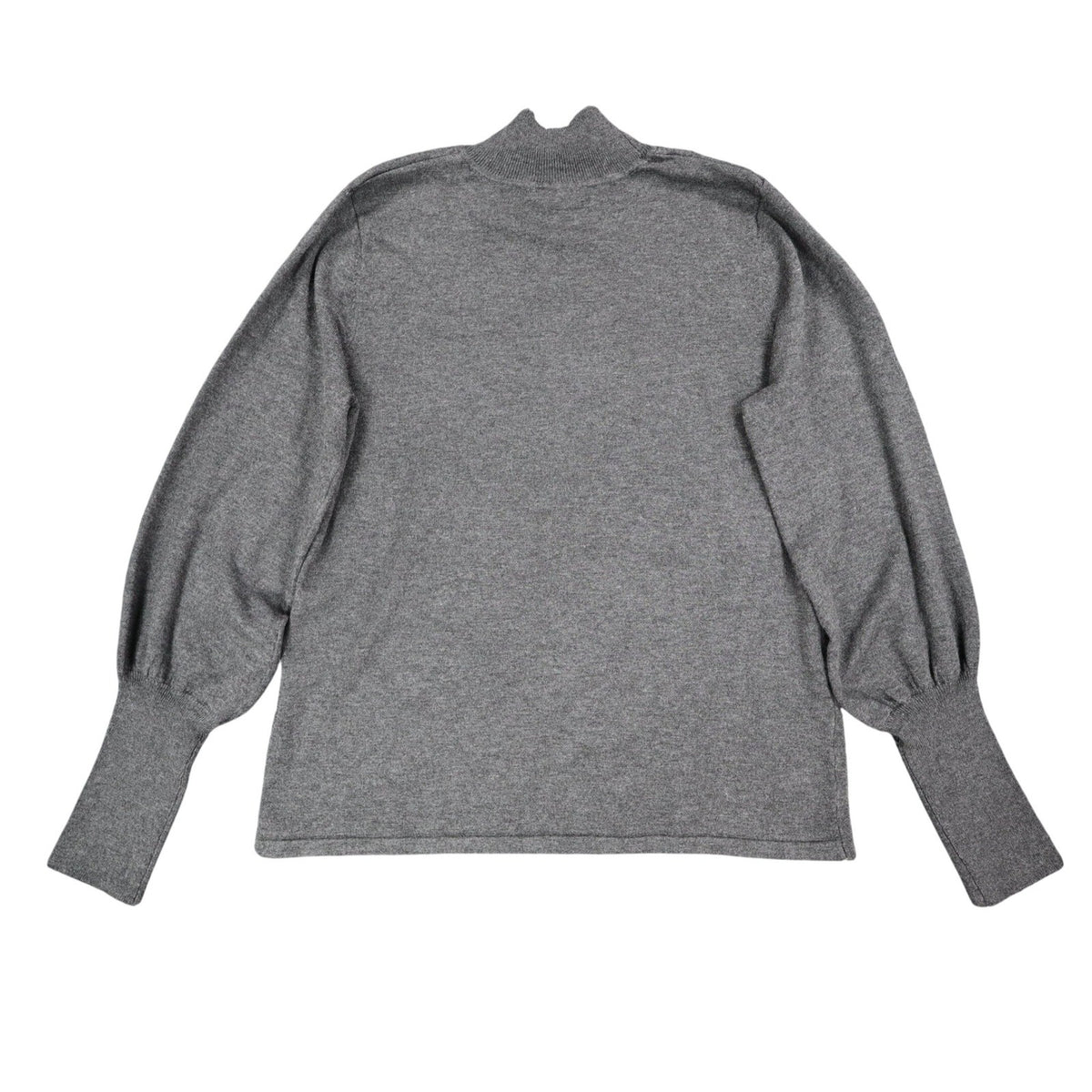 Erin London Women Large Mock Neck Balloon Sleeve Knit Top Gray 00125 NWT - take2supply