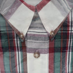 417 Van Heusen Shirt Mens Medium Plaid Button Down Cotton Blend New Packaged - take2supply