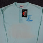 Buffalo Henley Shirt Mens Large Vintage Deadstock USA Made Aqua Blue Skier C1259 - take2supply