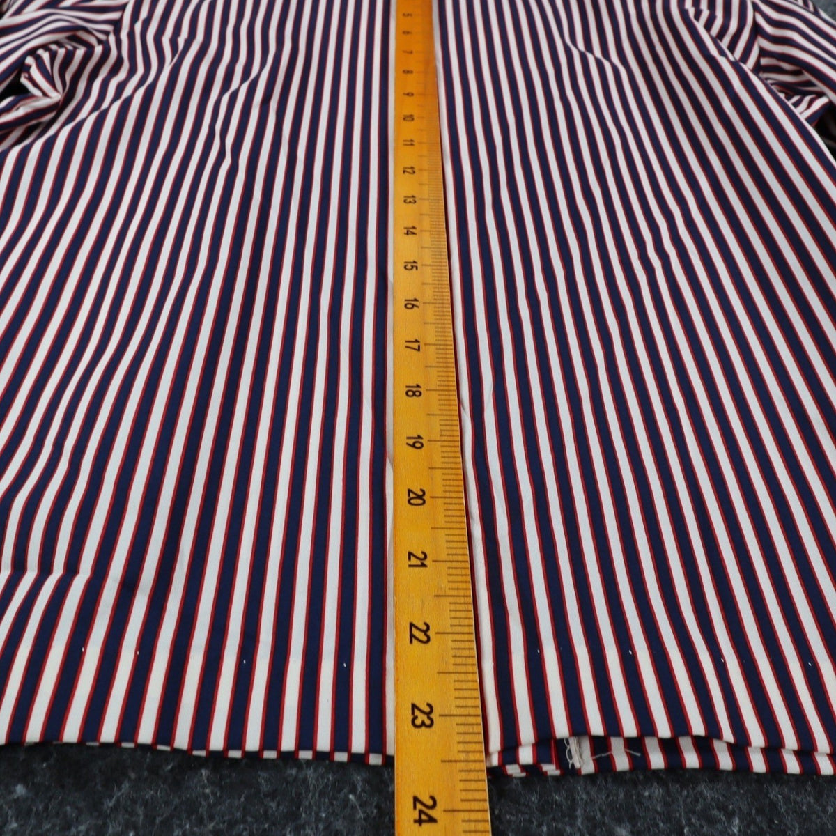 Sunny Shores Blouse Womens 18 Vintage 80s Red White Blue Striped Puff Shoulder - take2supply