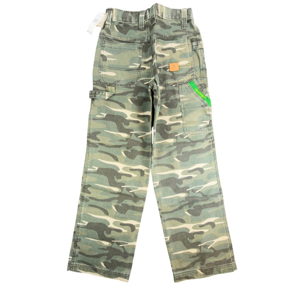 John Deere Carpenter Pants Boys 12 Y2K Camo Cotton Canvas Deadstock FA213CJD - take2supply