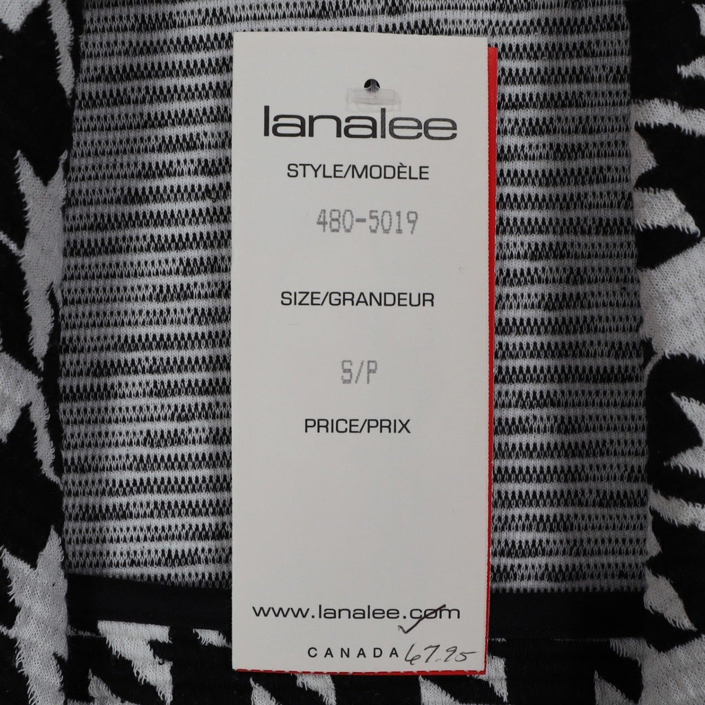 Lanalee Cardigan Women Small Black White Houndstooth Open Front Made in Canada - take2supply