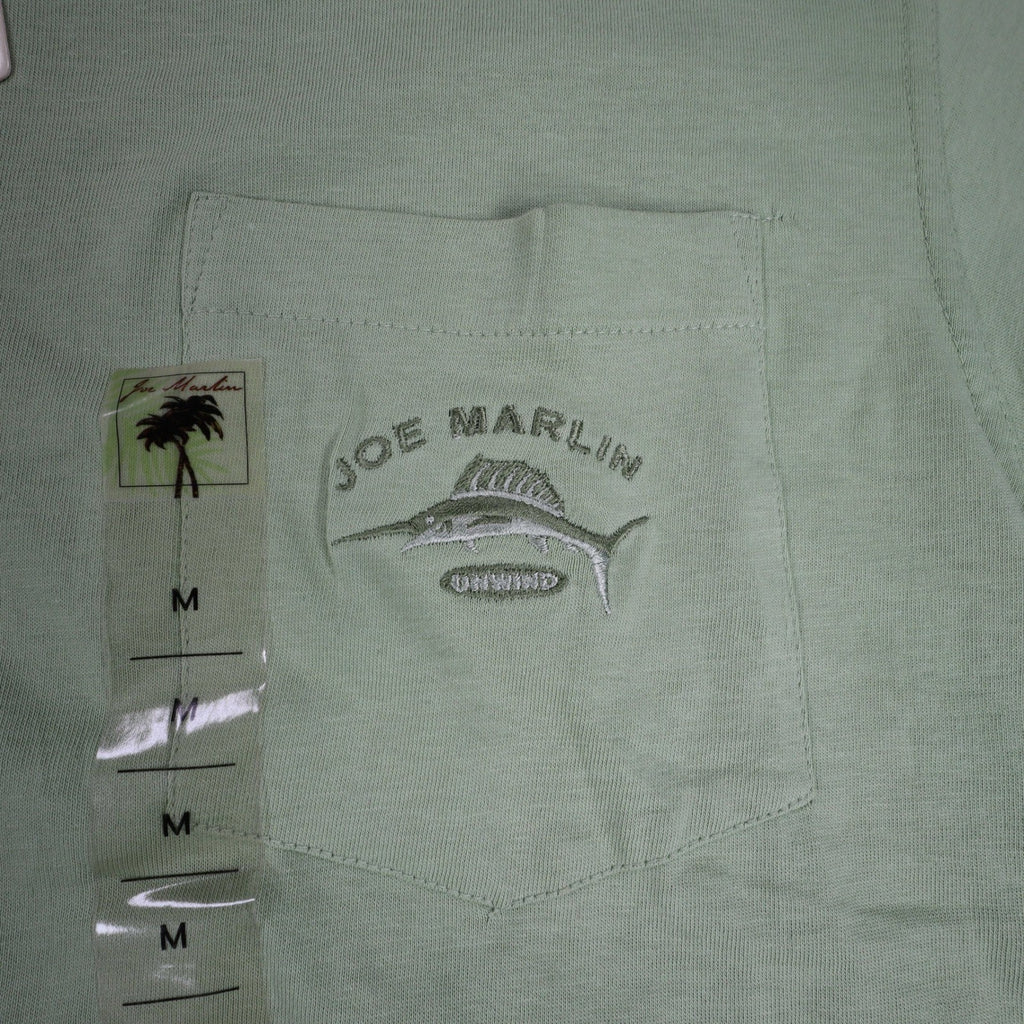 Joe Marlin Pocket T-Shirt Mens Medium Green Cotton Embroidered Logo JMKS-1869 - take2supply