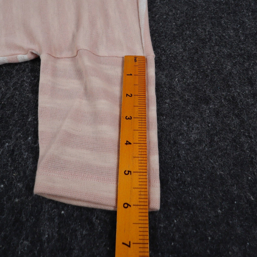 Hem & Thread Top Womens M/L Pink White Striped Oversized Boxy Knit Scoop Neck - take2supply