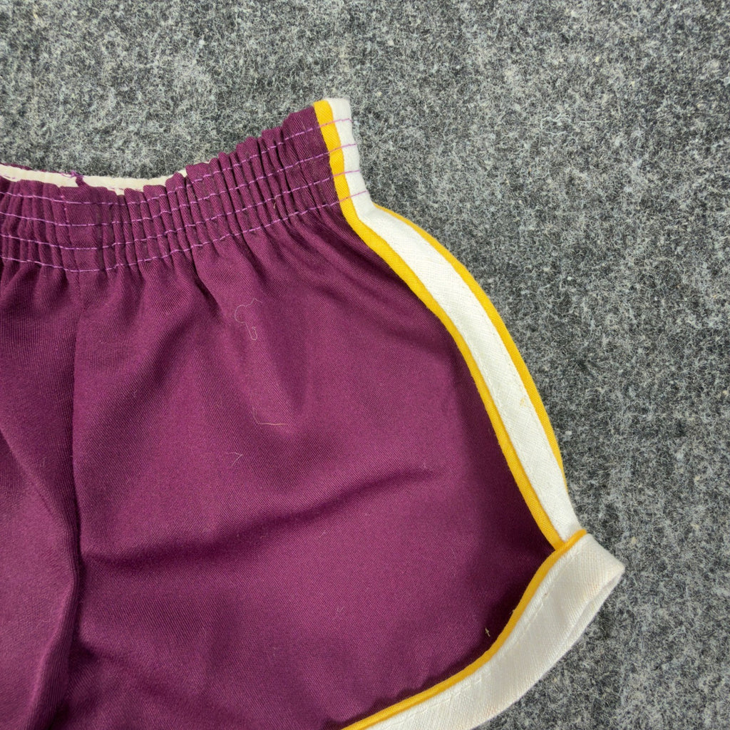 Vintage 80s Dolphin Shorts Baby 9 Months Purple Yellow White Retro Gym New - take2supply