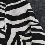 Emma J Zebra Print Jacket Womens M Y2K Black White Cotton Grommet Eyelet Trim - take2supply