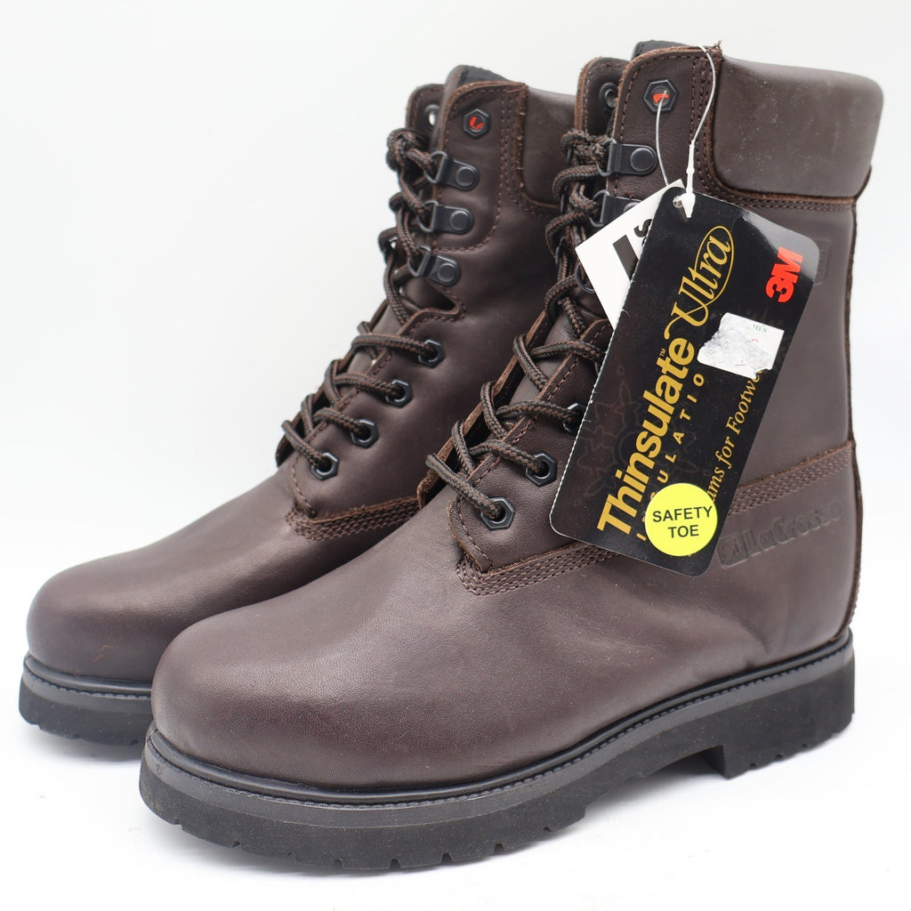 LaCrosse Caribou II Work Boots Mens 8 Vintage Brown Leather Steel Toe Thinsulate - take2supply
