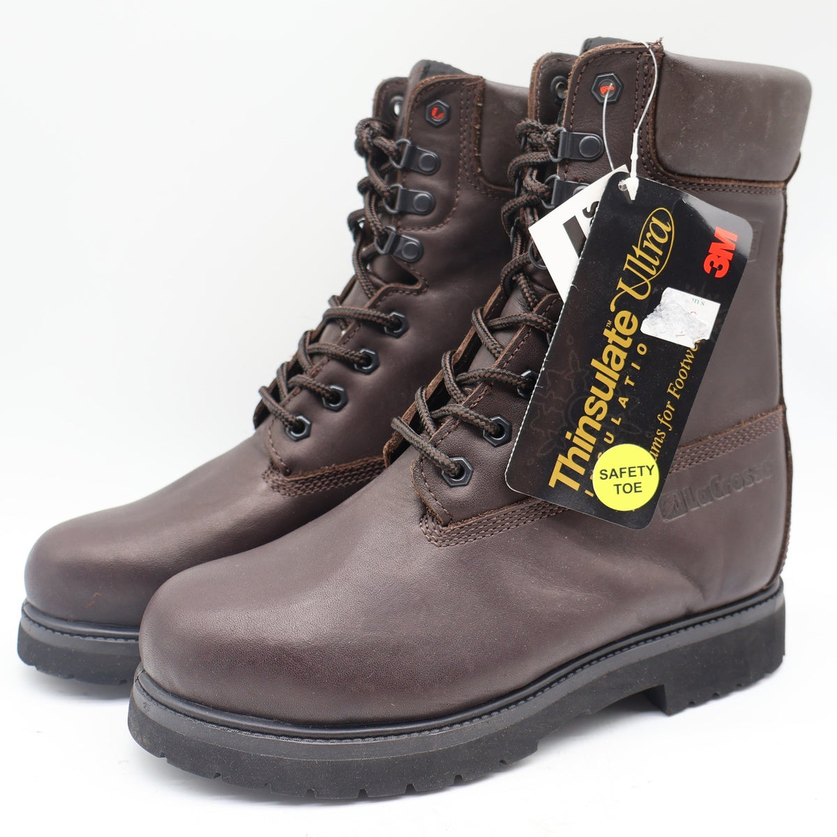 LaCrosse Caribou II Work Boots Mens 8 Vintage Brown Leather Steel Toe Thinsulate - take2supply