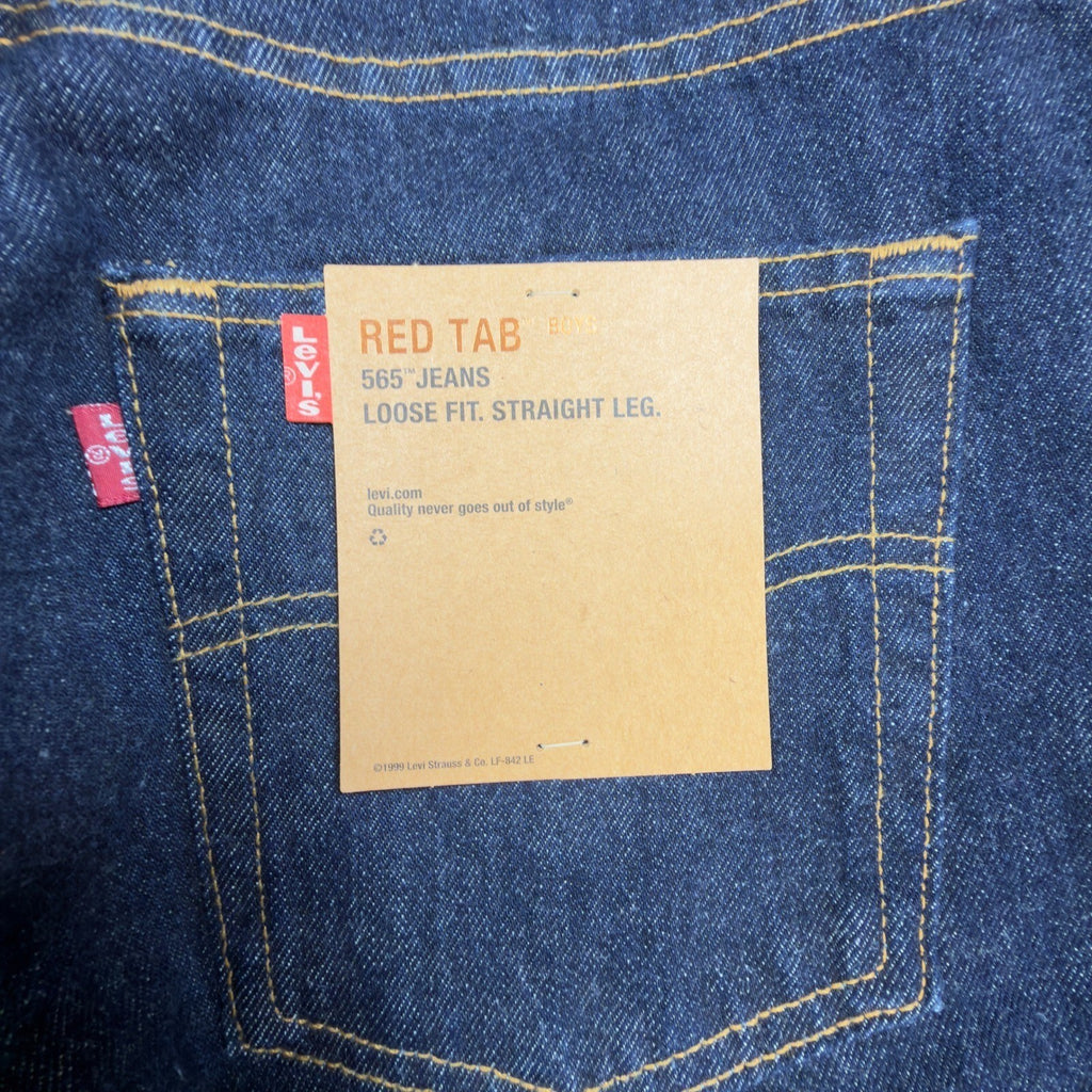 Levi's 2000s 565 Wide Leg Jeans Boys 30x32 Dark Indigo Deadstock NWT Vintage - take2supply