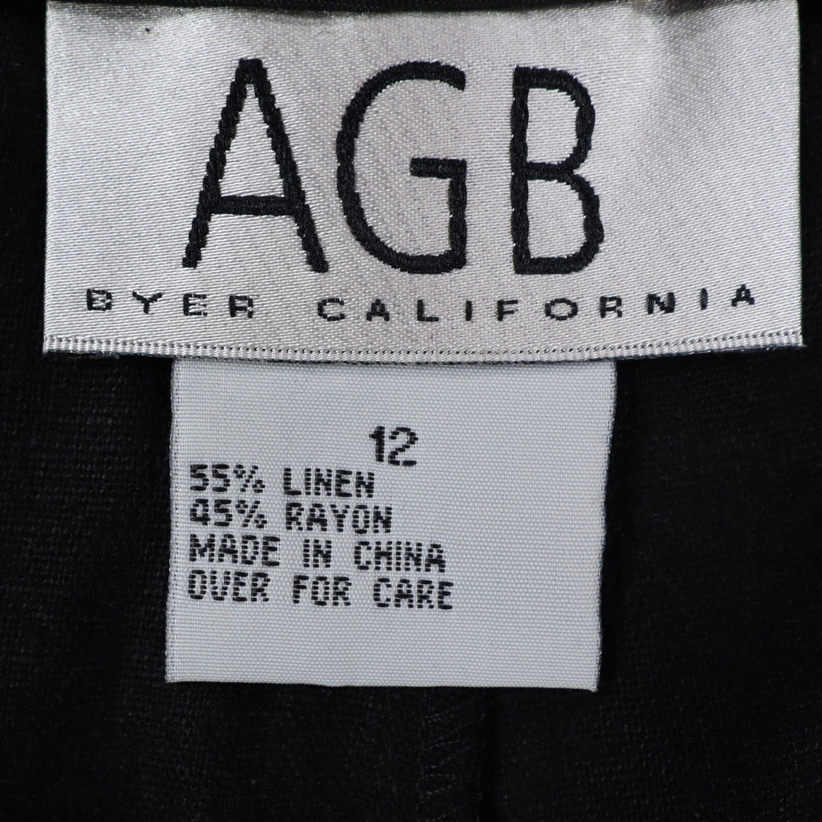 AGB Byer California Cargo Pants Womens 12 Vintage Y2K Black Linen Rayon Utility - take2supply