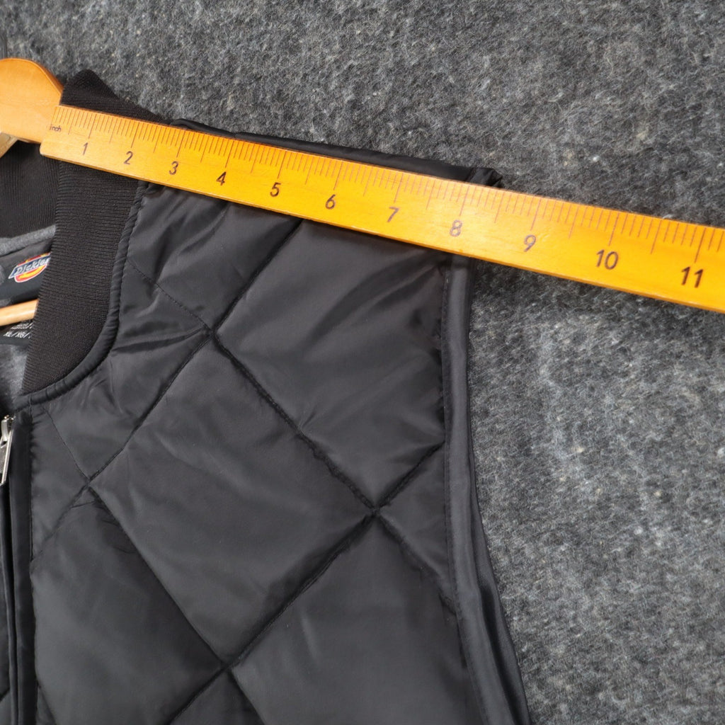 Dickies Insulated Nylon Vest Mens XL Black Diamond Quilt Water Repellent TE242BK - take2supply