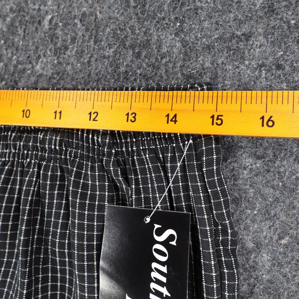 Southern Lady Pants Womens Large Black White Grid Check Elastic Waist NWT NOS - take2supply