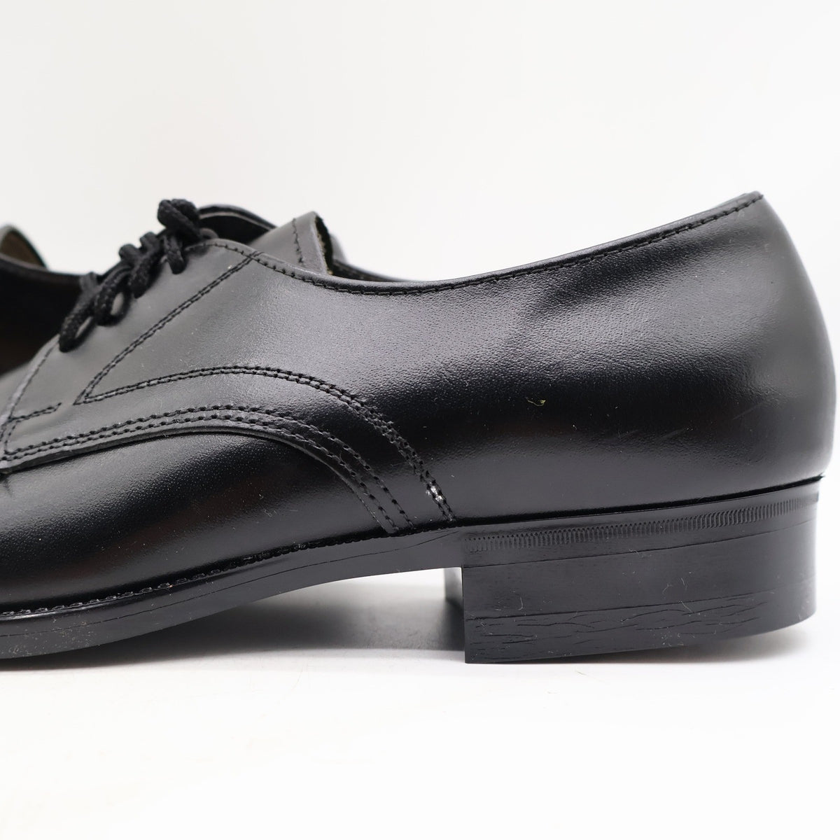 Barclay Oxford Dress Shoes Mens 10.5 D Vintage Black Leather USA Made Deadstock - take2supply