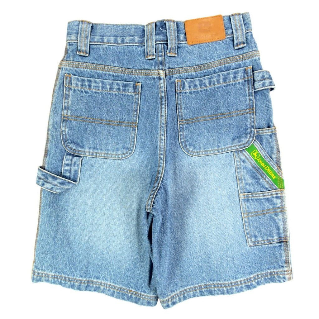 John Deere Y2K Carpenter Shorts Kids 12 Blue Denim NWT Stone Wash Workwear Denim - take2supply