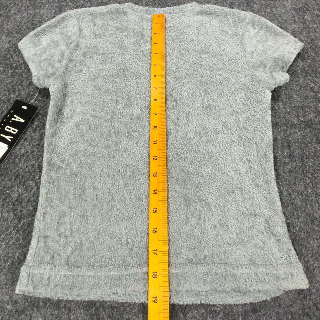 A. Byer Y2K Textured Tee Womens M Gray Polyester NWT - take2supply