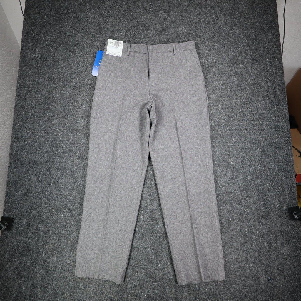 Levi Strauss Action Slacks Mens 33x30 Vintage 2000s Grey Flat Front Dress Pants - take2supply