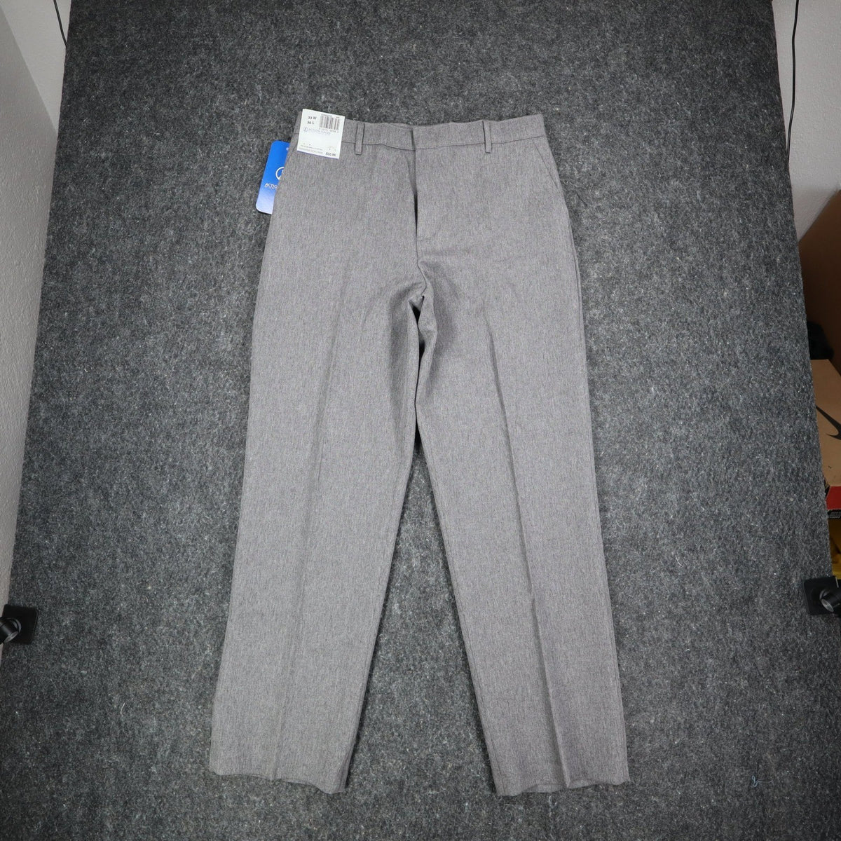 Levi Strauss Action Slacks Mens 33x30 Vintage 2000s Grey Flat Front Dress Pants - take2supply