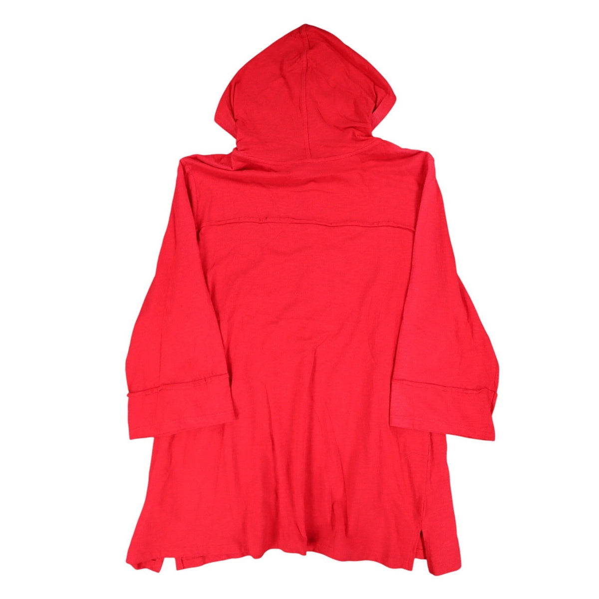 Erin London Womens L Red Cotton Hooded Pullover 3/4 Sleeve Top NWT - take2supply