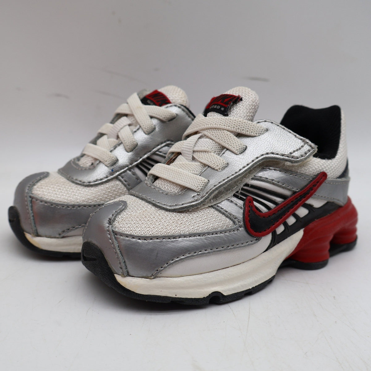 Nike Shox Turbo 8 TD Toddler 4.5C 2008 Silver Red Running Shoes 344934-101 - take2supply