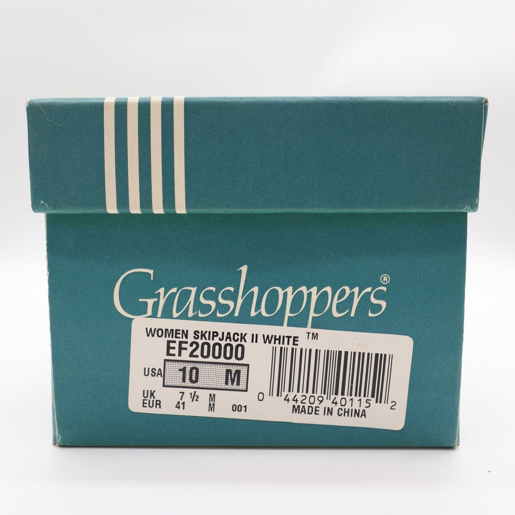 Grasshoppers Skipjack II Women 10 White Canvas Hook Loop Slip On Sneaker EF20000 - take2supply