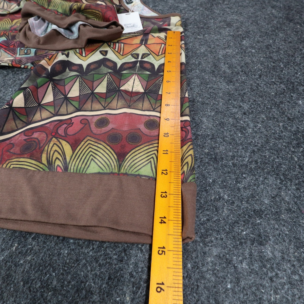 Mismash Carcara Dress Womens Small Brown Boho Mandala Print Bell Sleeve Mini - take2supply