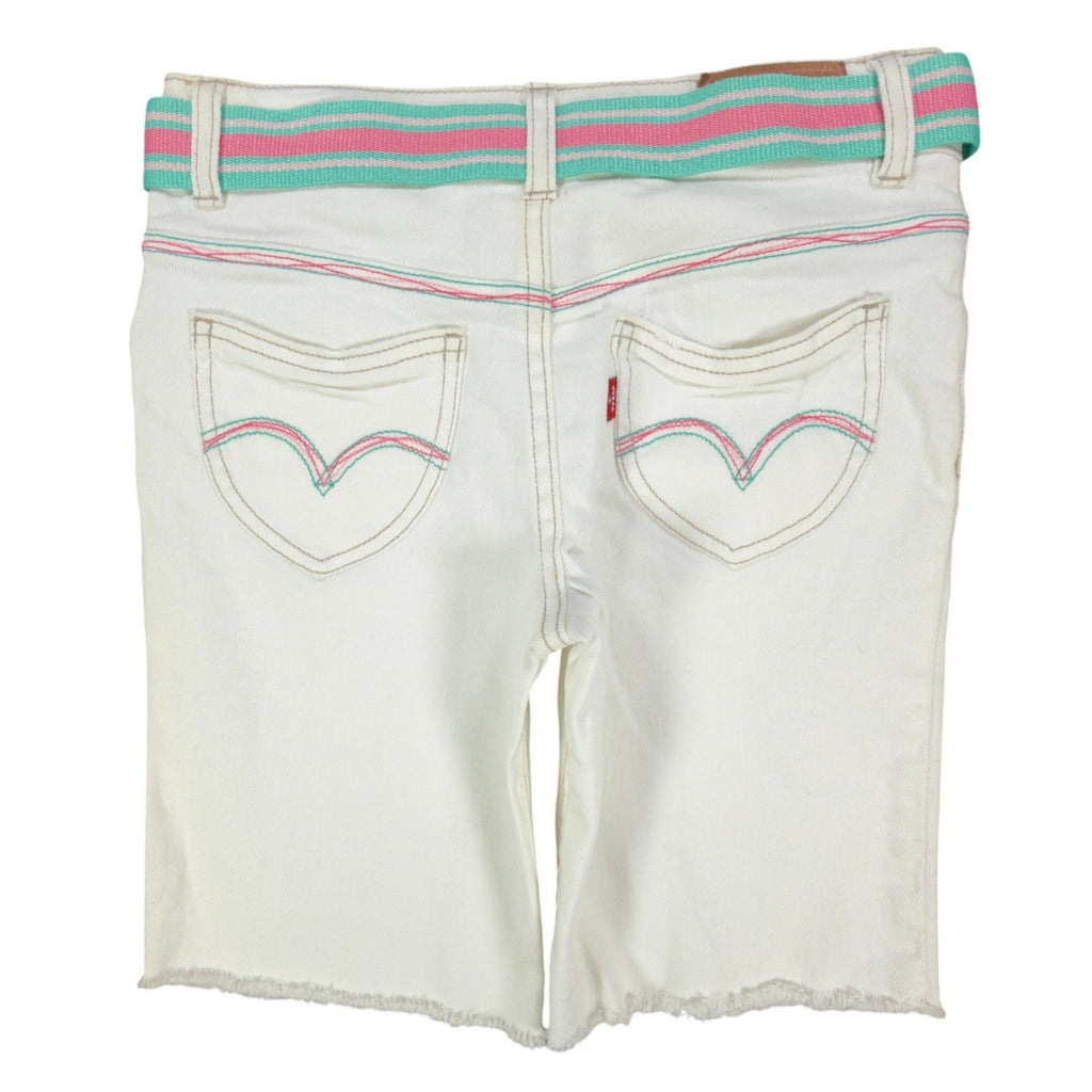 Levi's Y2K Bermuda Shorts Girls 12 White Denim NWT Deadstock - take2supply