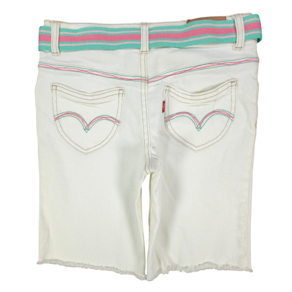 Levi's Y2K Bermuda Shorts Girls 12 White Denim NWT Deadstock - take2supply