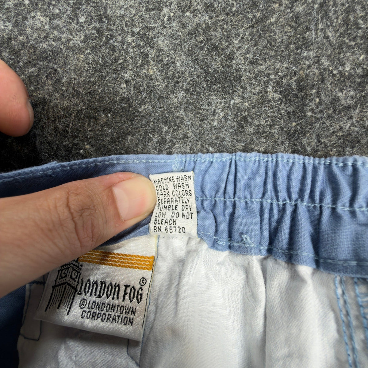 Vintage London Fog Mens 32 Blue Cotton Pleated Shorts Deadstock - take2supply